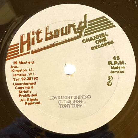 LOVE LIGHT SHINING / TONY TUFF (12インチレコード)