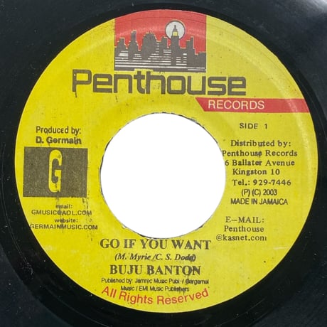 GO IF YOU WANT / BUJU BANTON (７インチレコード)