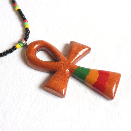 ⚪︎JA直輸入　Wood Ankh Necklace