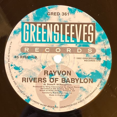 OH CAROLINA - SHAGGY / RIVERS OF BABYLON - RAYVON (12インチレコード)