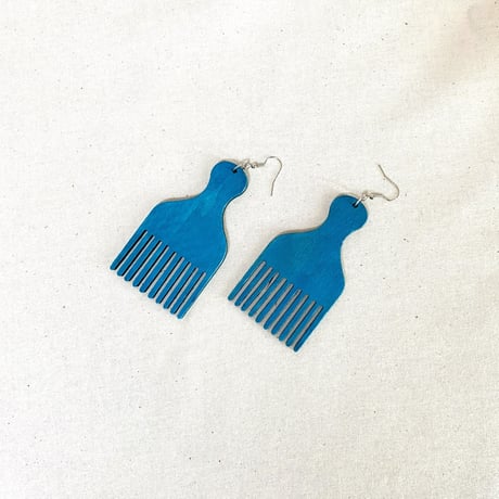 ⚪︎JA直輸入　ピアス ヘアコーム 青