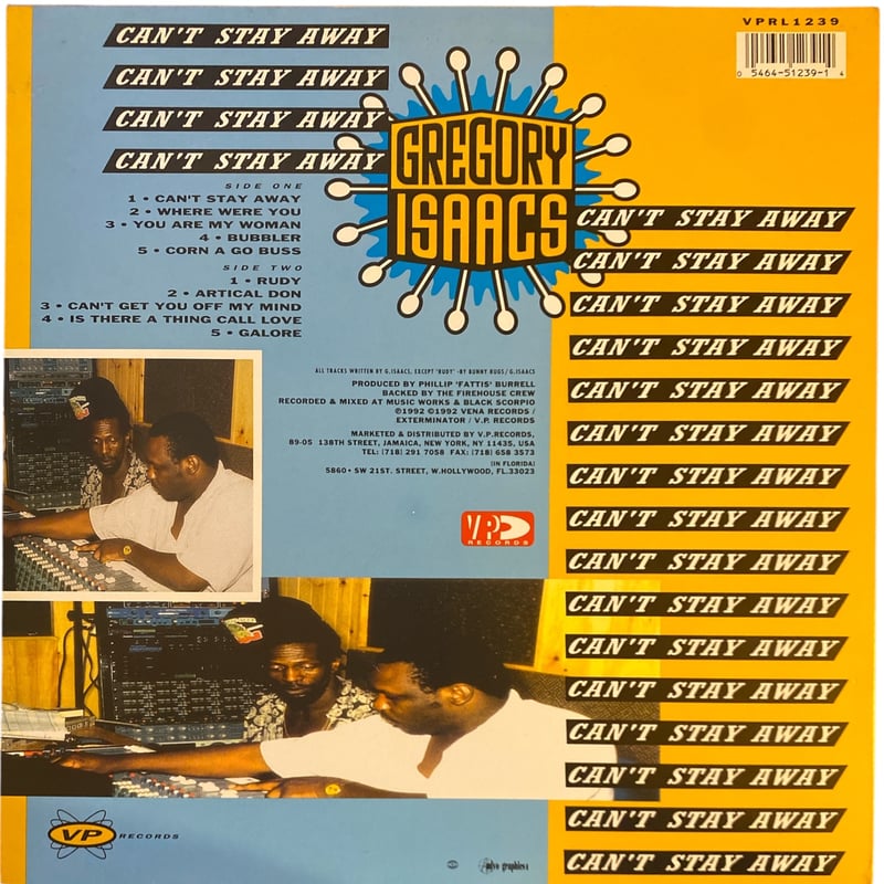 CAN'T STAY AWAY / GREGORY ISAACS (LPレコード) | レゲエ