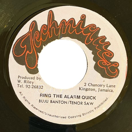 RING THE ALARM QUICK / BUJU BANTON & TENOR SAW (7インチレコード)
