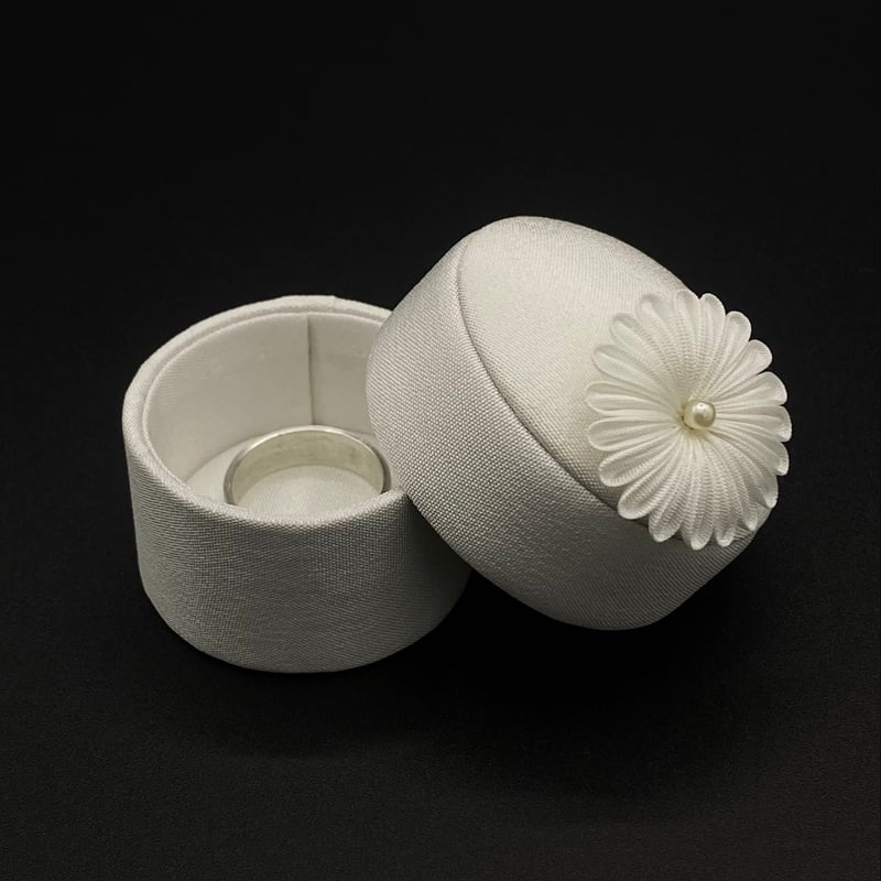 つまみ細工 小物入れ カルトナージュ 花 3dプリンター ハンドメイド 絹小箱 花 【リングケース、アクセサリー・ジュエリー入れ等】正絹
