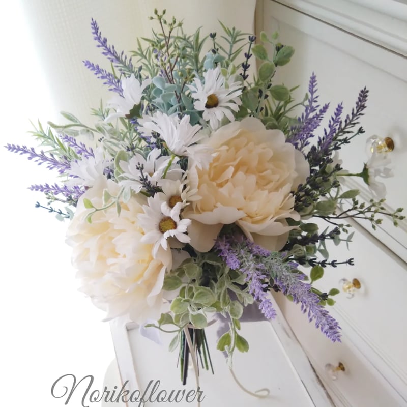 受注制作ナチュラルクラッチブーケ、ブートニア、ヘッドパーツ