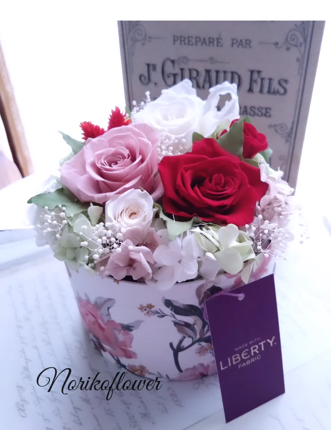 プリザーブドフラワーアレンジメント 〜Ellen〜 クリアケース付き