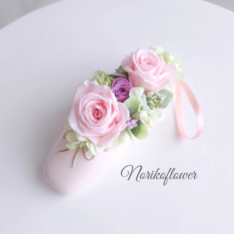 バレエ プリザーブドフラワー バレエシューズ ピンクローズ 発表会