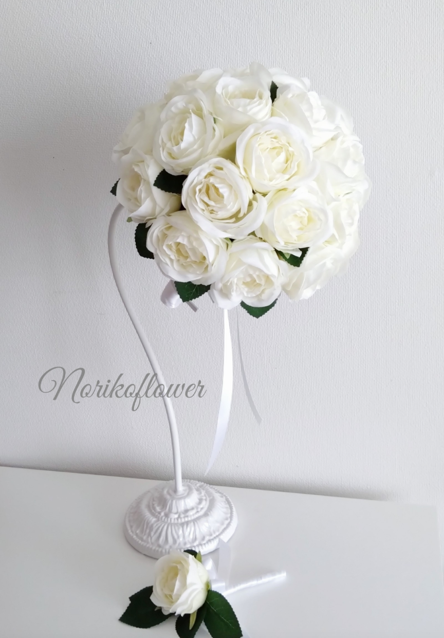 ローズのラウンドブーケ♡ウェディングブーケNo.1064