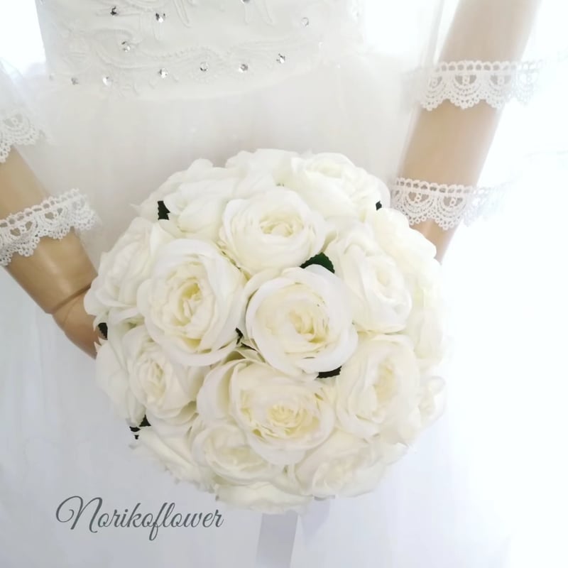 ウェディングブーケ ローズブーケ ラウンドブーケ アーティフィシャル