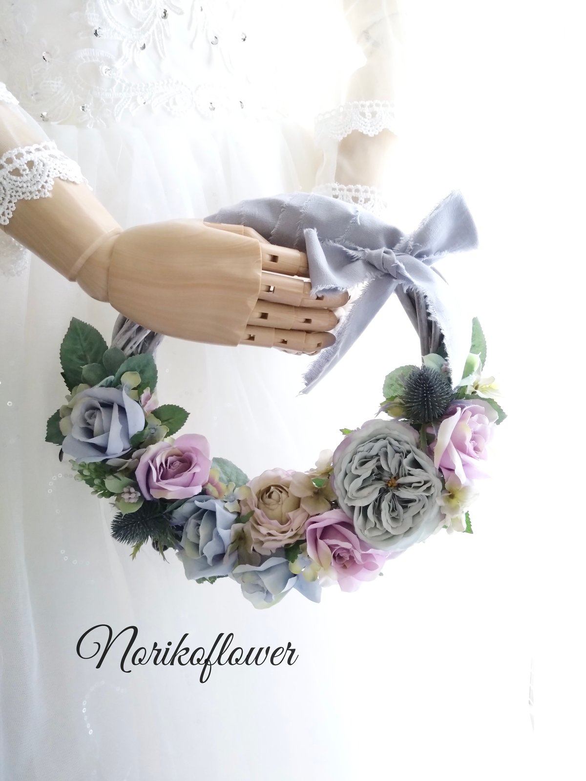 くすみ系ローズのリース リースブーケ ウェディングブーケ インテリア