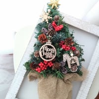 木のオーナメントがかわいいウォールデコツリー　壁掛けクリスマスツリー　35㎝　かわいいクリスマスツリー　ウォールツリー