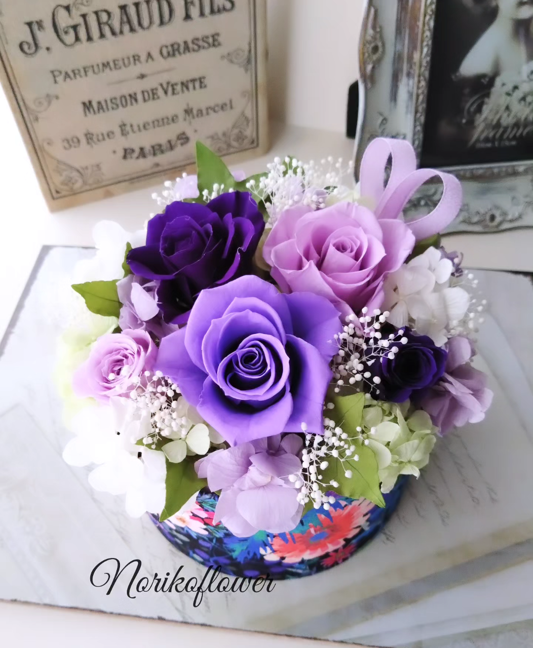 プリザーブドフラワーアレンジメント 〜Emma〜 クリアケース付き