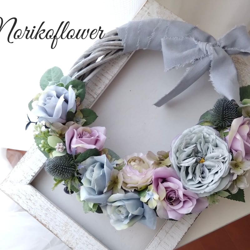 くすみ系ローズのリース リースブーケ ウェディングブーケ インテリア