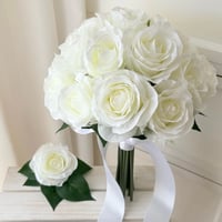 受注制作）カサブランカとローズクラッチブーケ アーティフィシャル