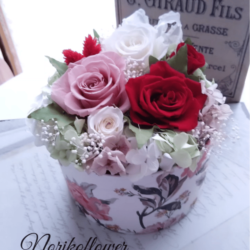 プリザーブドフラワーアレンジメント 〜Ellen〜 クリアケース付き