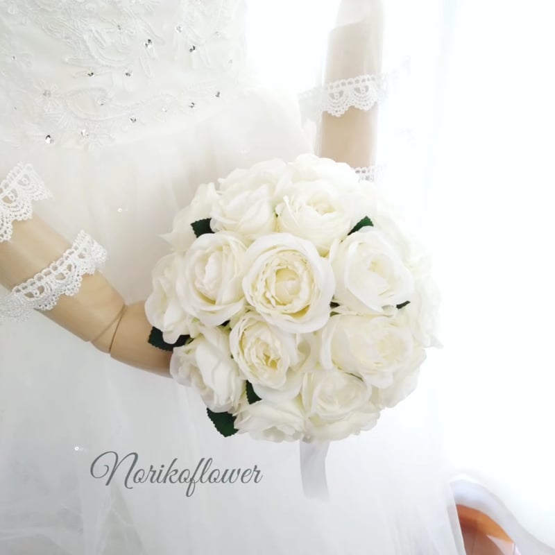 ウェディングブーケ ローズブーケ ラウンドブーケ アーティフィシャル