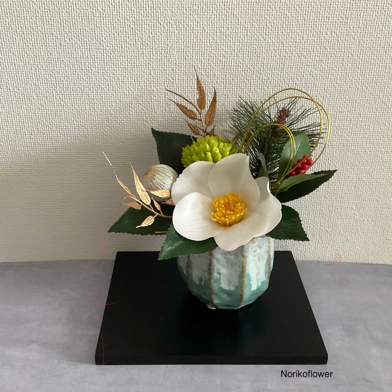 白椿アレンジメント 和アレンジメント アーティフィシャルフラワー