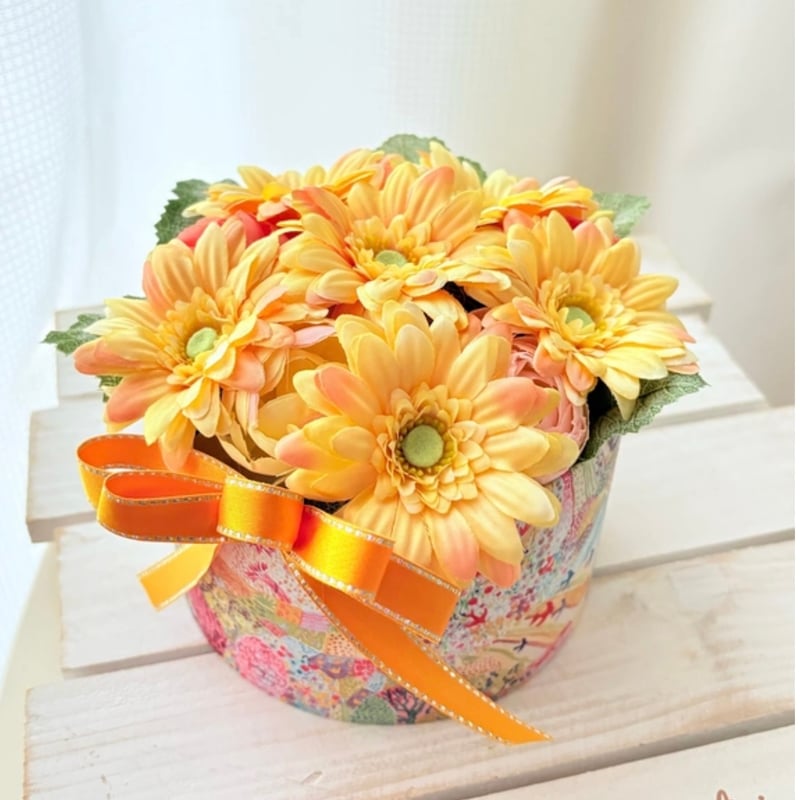 バラ アーティフィシャルフラワー 造花 ピンク オレンジ イエロー ブルー 贈答・贈呈用花束・造花花束・花束ギフト】バラとダリアと