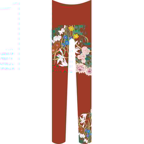 花　タイツ　紅海老茶色