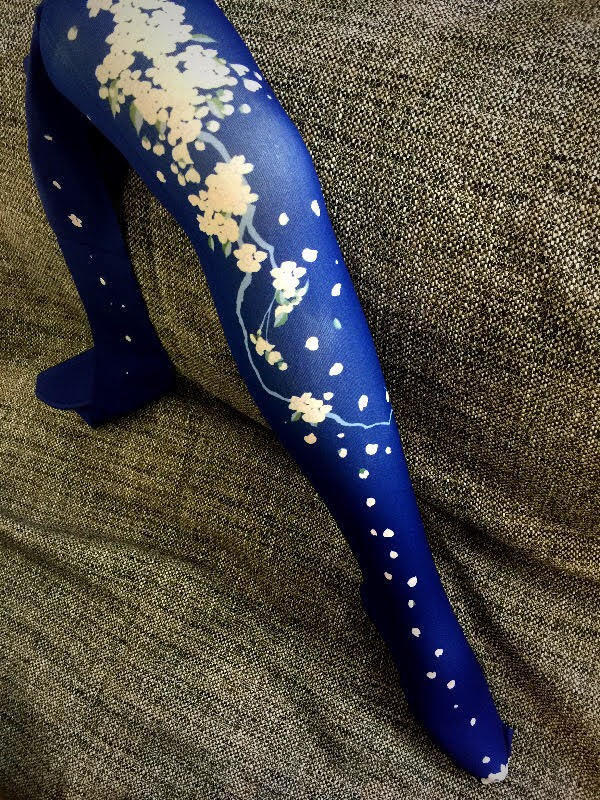 桜タイツ 紺桔梗色 | araishu