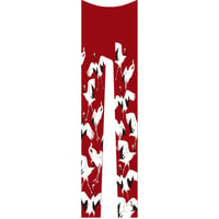 鶴　レギンス　総柄　紅葉色
