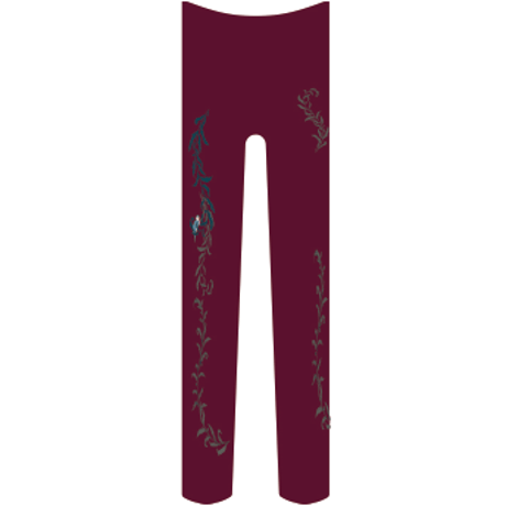 鳥と蔦　タイツ　紫紺色