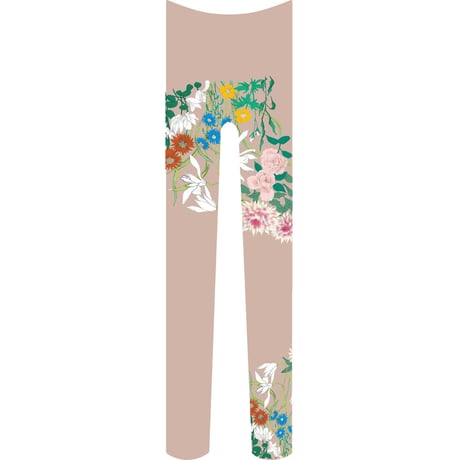 花　タイツ　灰桜色
