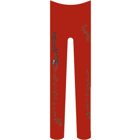 鳥と蔦　タイツ　真朱色