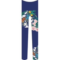花　タイツ　瑠璃紺色