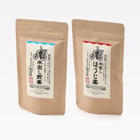 ラッピングギフトボックス入り水出し煎茶・水出しほうじ茶【ひも付き三角ティーバッグ、2種セット】