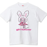 girlちゃんTシャツ（ラビットのガール白）