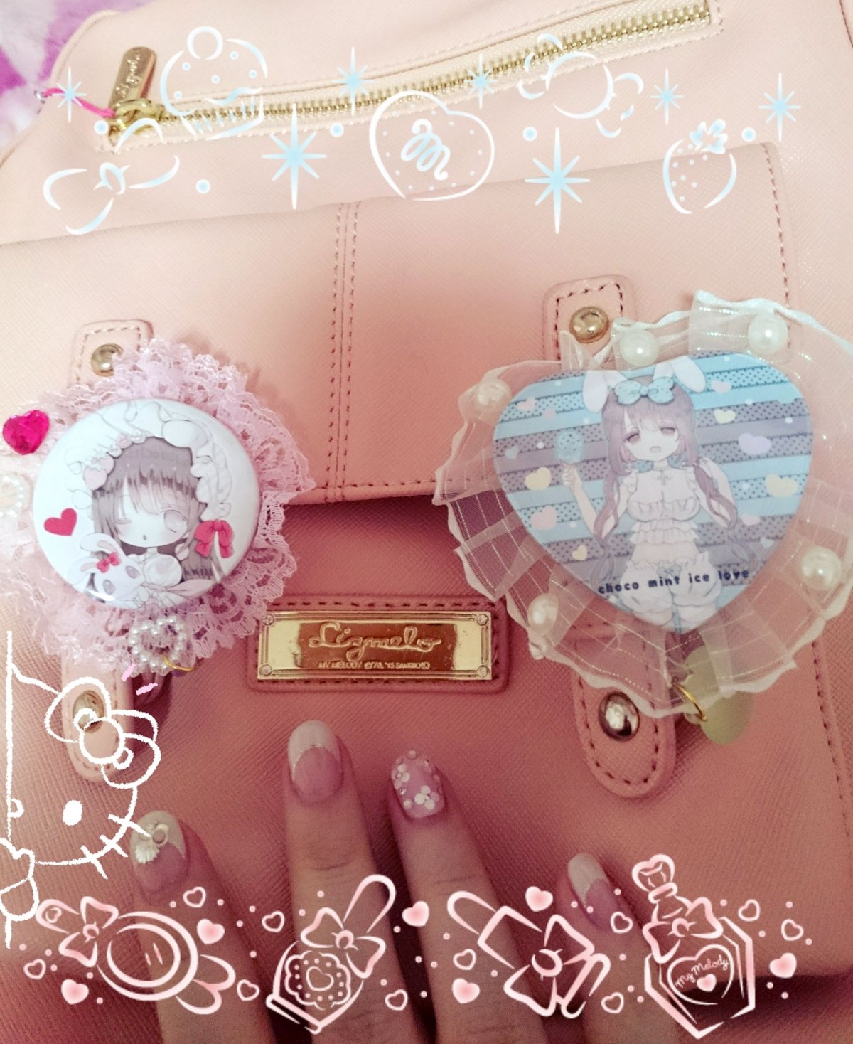 ♡⊹チョコミント缶バッジロゼット⊹♡ | ミルクチャンショップ