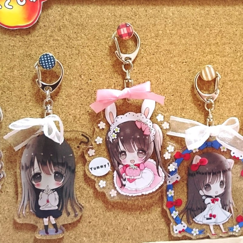 うさまる アクキー マスコットキーホルダー いちごミルク 再販)うさいちごみるくちゃんリボン付きアクキー | ミルクチャンショップ