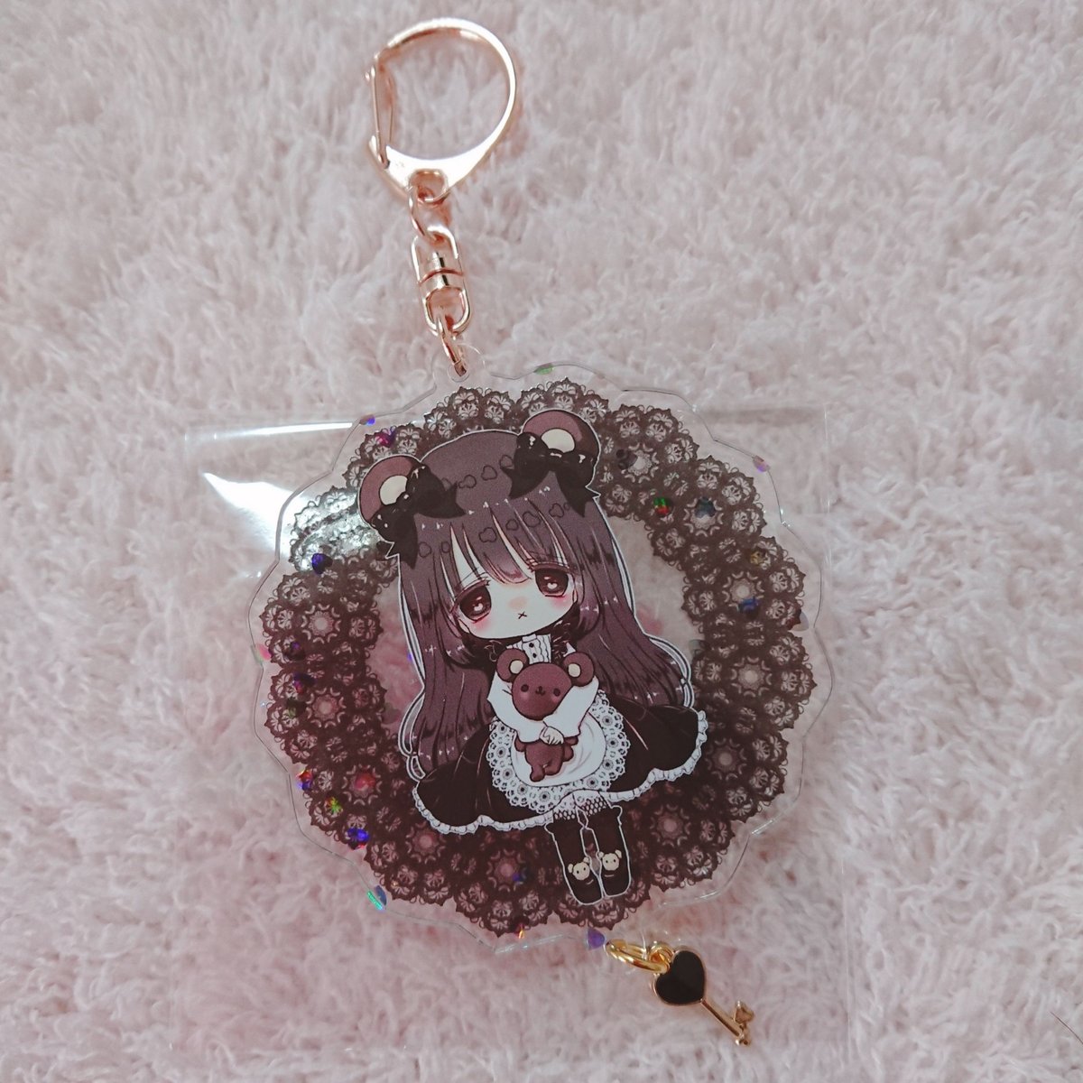 ラスト1点][再販]みるくまちゃん♥ハートキー付きアクキー