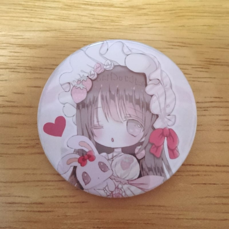♡⊹いちごドレス缶バッジロゼット⊹♡ | ミルクチャンショップ
