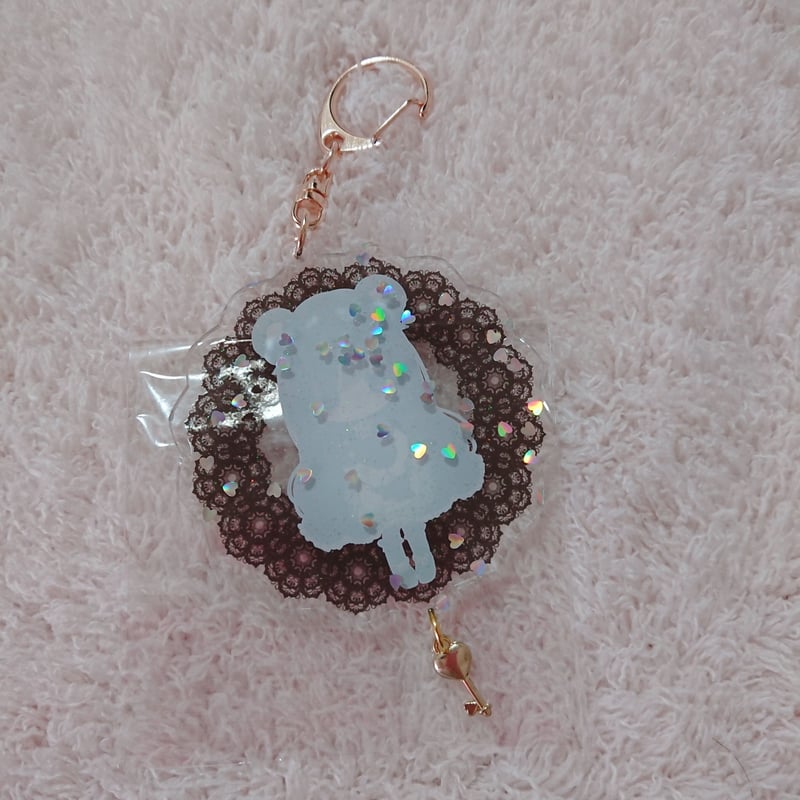 ラスト1点][再販]みるくまちゃん♥ハートキー付きアクキー