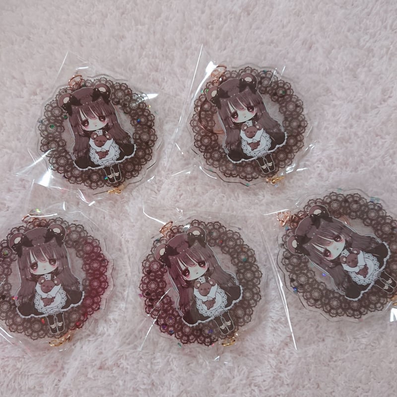 ラスト1点][再販]みるくまちゃん♥ハートキー付きアクキー