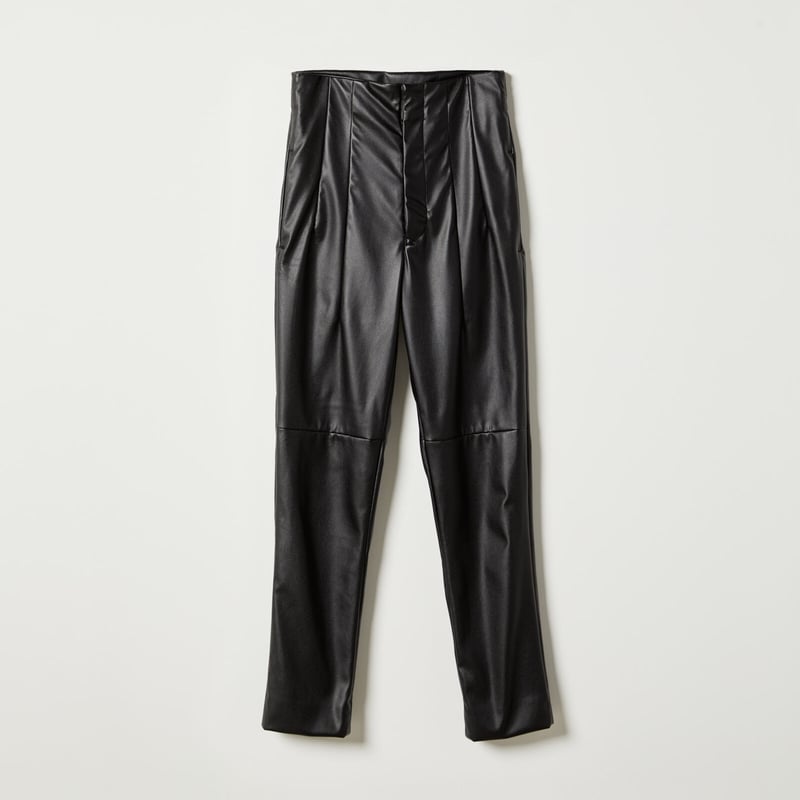 ZOE high waisted eco leather pants BLACK