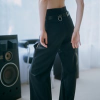 High-neck cocoon blouson / black / 252ZOE-BZ02