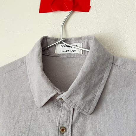 スラッシュキルト綿麻シャツ長袖/LIGHT GRAY