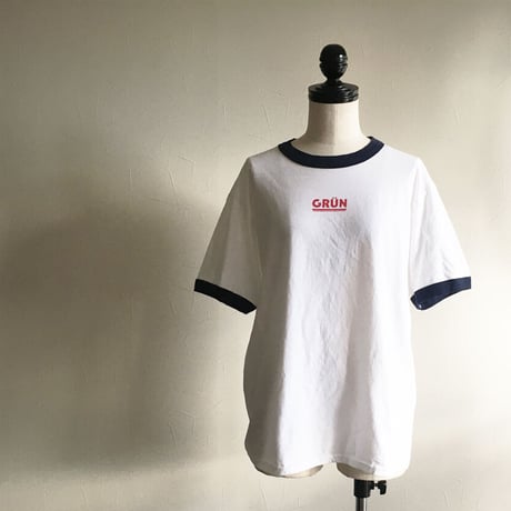 ワンポイントリンガーTee/OFF WHITE×NAVY
