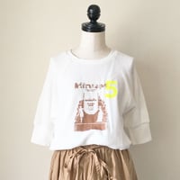ワッフル前後差ラグラン5部袖Tee/OFF WHITE
