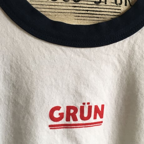 ワンポイントリンガーTee/OFF WHITE×NAVY