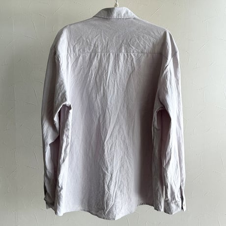 スラッシュキルト綿麻シャツ長袖/LIGHT GRAY
