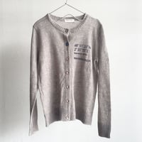 リネン100%クルーネックカーデ/MOCA GREY×NAVY