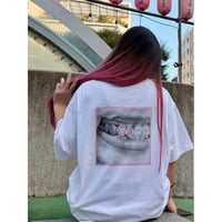 Blade gal - Tooth Pink Gem 半袖白Tシャツ