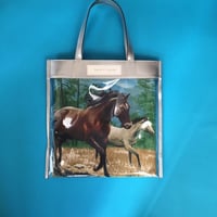 クリアバッグ　クラッチバッグ　走る馬セット