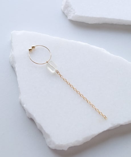 HQ CHAIN EARRING MOONSTONE