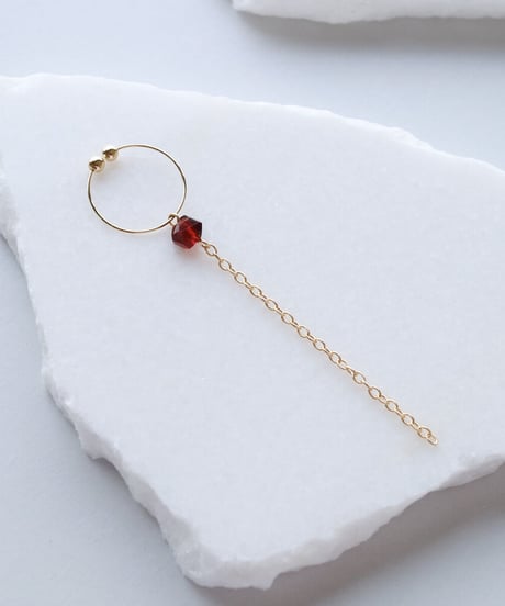 GARNET CHAIN EARRING