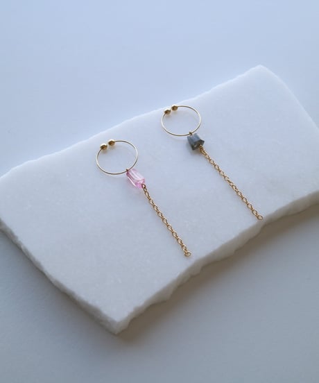 Labradorite / Pink Topaz CHAIN EARRING